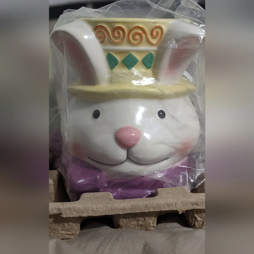 Scentsy Easter Bunny Warmer - White, Pink, and Purple, Yellow - Picture 3 of 8